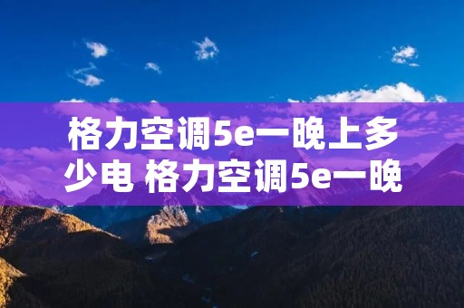 格力空调5e一晚上多少电 格力空调5e一晚几度电