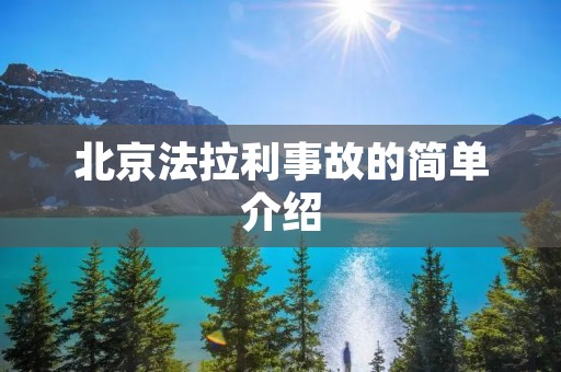 北京法拉利事故的简单介绍