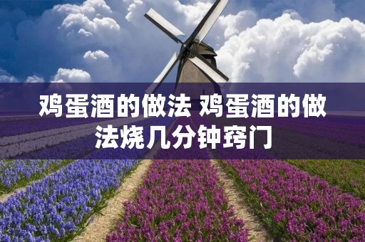 鸡蛋酒的做法 鸡蛋酒的做法烧几分钟窍门