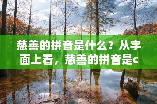 慈善的拼音是什么?从字面上看,慈善的拼音是cí shàn。它是一个汉语词汇,由两个字组成,分别是“慈”和“善”。那么,什么是慈善呢?慈善是指一种无私、乐于助人的行为,体现了人们对弱势群体的关爱和支持。在社会发展的过程中,慈善行为扮演着重要的角色,它不仅有助于改善社会问题,也能够促进社会的和谐与进步。