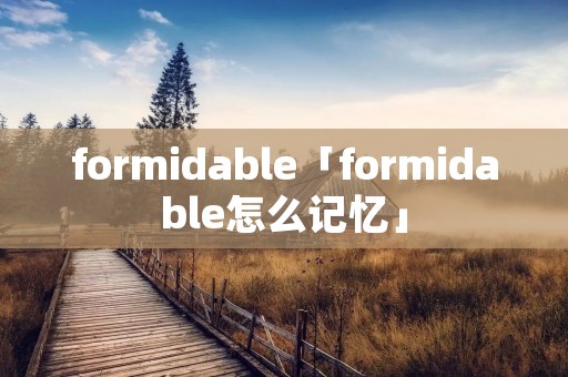 formidable「formidable怎么记忆」