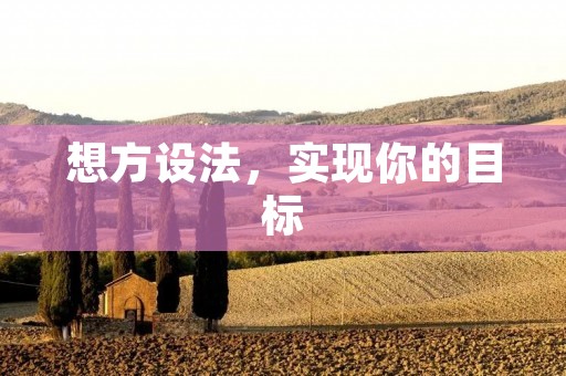 想方设法,实现你的目标