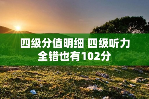 四级分值明细 四级听力全错也有102分