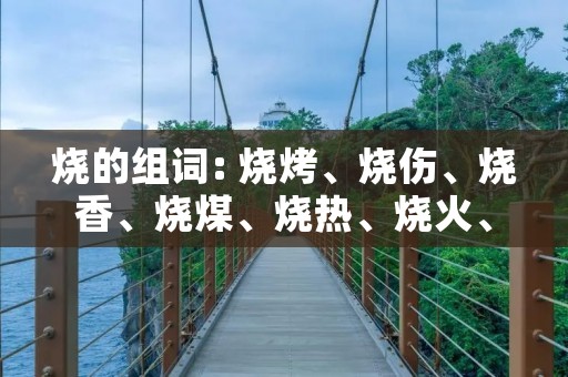烧的组词: 烧烤、烧伤、烧香、烧煤、烧热、烧火、烧瓶、烧砖、烧油、烧烟
