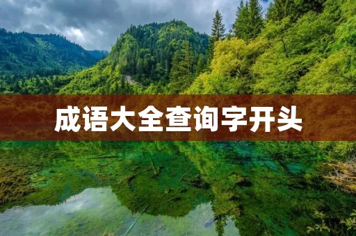 成语大全查询字开头：助你轻松查询字开头的成语大全