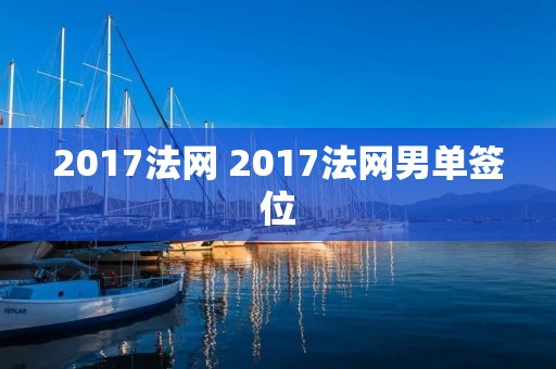 2017法网 2017法网男单签位