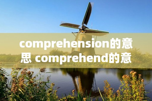 comprehension的意思 comprehend的意思