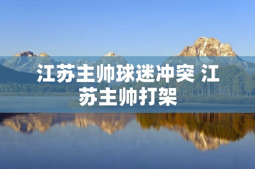 江苏主帅球迷冲突 江苏主帅打架 江苏主帅球迷冲突 江苏主帅打架