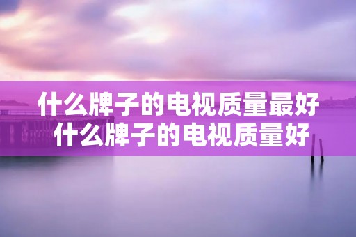 什么牌子的电视质量最好 什么牌子的电视质量好一些