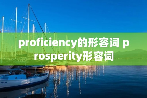 proficiency的形容词 prosperity形容词