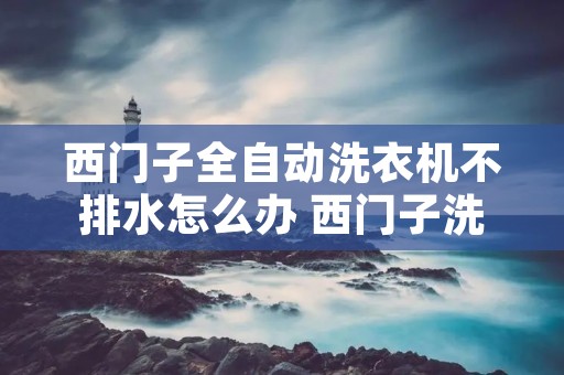 西门子全自动洗衣机不排水怎么办 西门子洗衣机不排水怎么修理