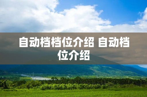 自动档档位介绍 自动档位介绍 自动档档位介绍 自动档位介绍