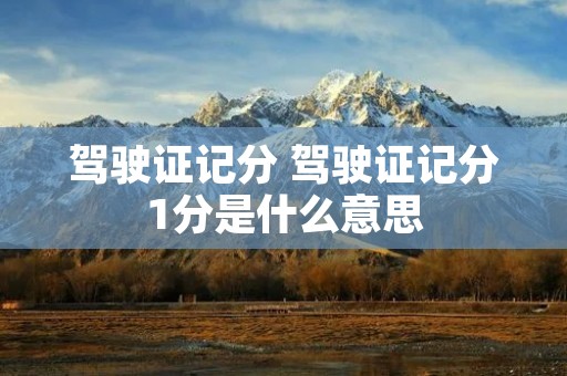 驾驶证记分 驾驶证记分1分是什么意思 驾驶证记分 驾驶证记分1分是什么意思