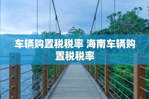 车辆购置税税率 海南车辆购置税税率