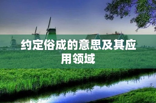 约定俗成的意思及其应用领域