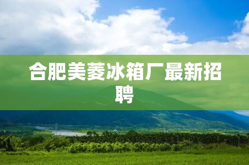 合肥美菱冰箱厂最新招聘:优秀人才,共铸辉煌未来 合肥美菱冰箱厂最新招聘:优秀人才,共铸辉煌未来
