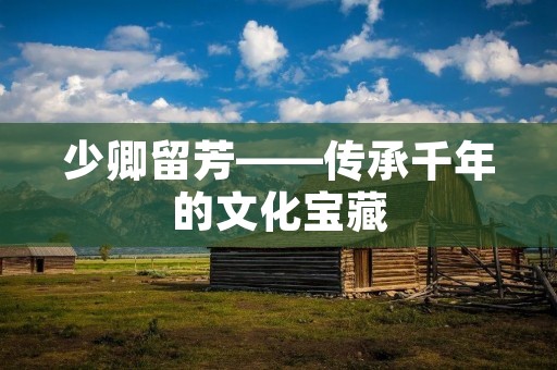 少卿留芳——传承千年的文化宝藏