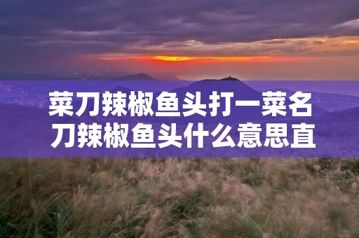 菜刀辣椒鱼头打一菜名 刀辣椒鱼头什么意思直男