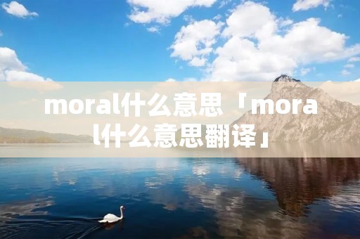 moral什么意思「moral什么意思翻译」