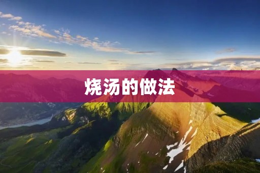 烧汤的做法:让你轻松掌握的炖汤技巧 烧汤的做法:让你轻松掌握的炖汤技巧