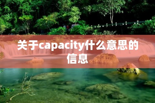 关于capacity什么意思的信息