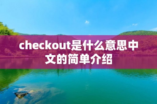 checkout是什么意思中文的简单介绍