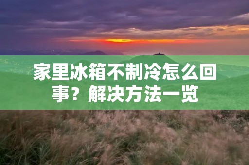 家里冰箱不制冷怎么回事?解决方法一览 家里冰箱不制冷怎么回事?解决方法一览