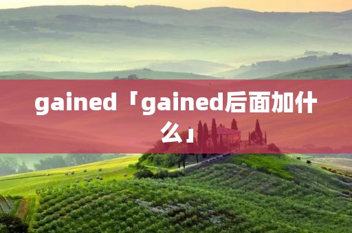gained「gained后面加什么」