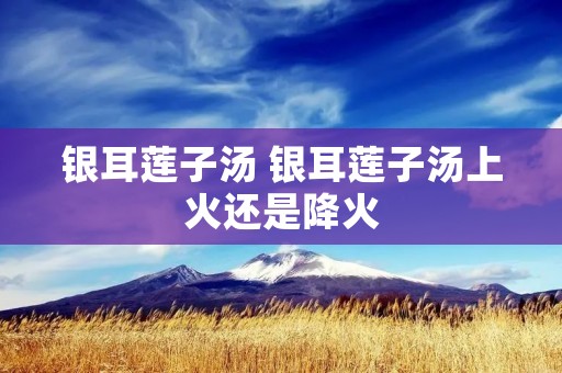 银耳莲子汤 银耳莲子汤上火还是降火