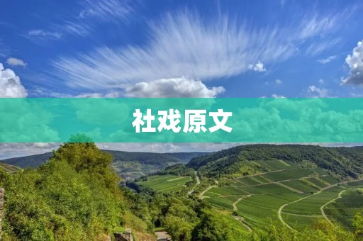社戏原文：探寻中国传统戏曲的瑰宝