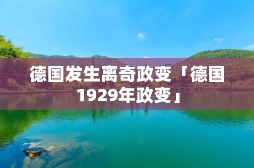 德国发生离奇政变「德国1929年政变」