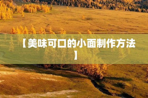 【美味可口的小面制作方法】