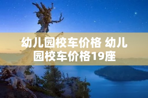 幼儿园校车价格 幼儿园校车价格19座