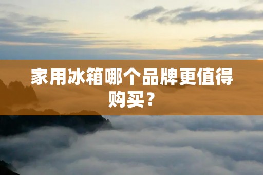 家用冰箱哪个品牌更值得购买？