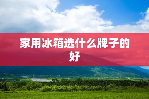 家用冰箱选什么牌子的好