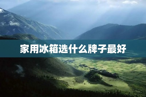家用冰箱选什么牌子最好