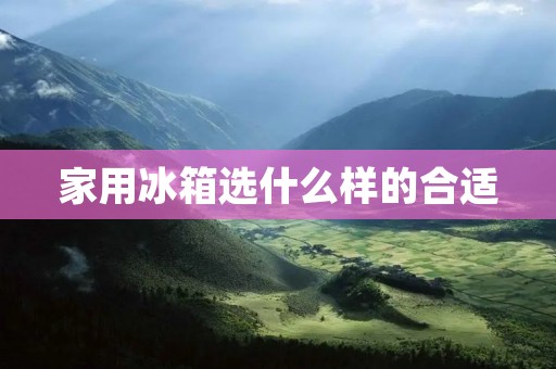 家用冰箱选什么样的合适