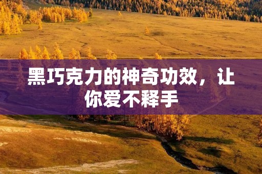 黑巧克力的神奇功效，让你爱不释手