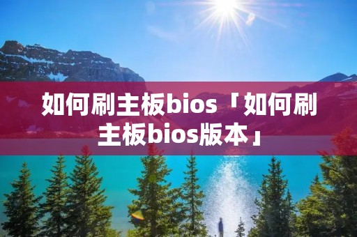如何刷主板bios「如何刷主板bios版本」
