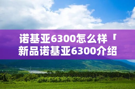 诺基亚6300怎么样「新品诺基亚6300介绍」