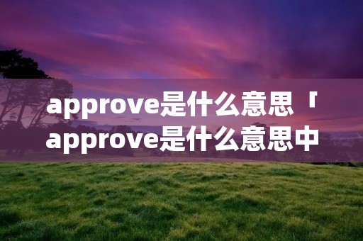 approve是什么意思「approve是什么意思中文翻译成」