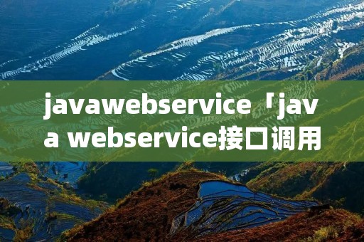 javawebservice「java webservice接口调用方式」