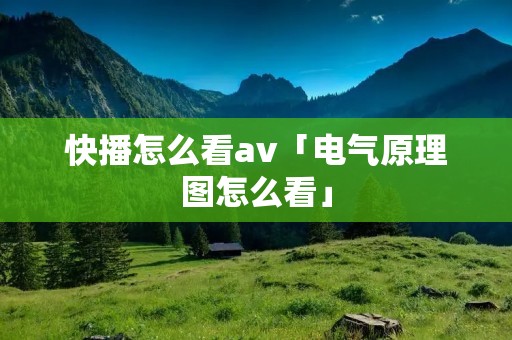 快播怎么看av「电气原理图怎么看」