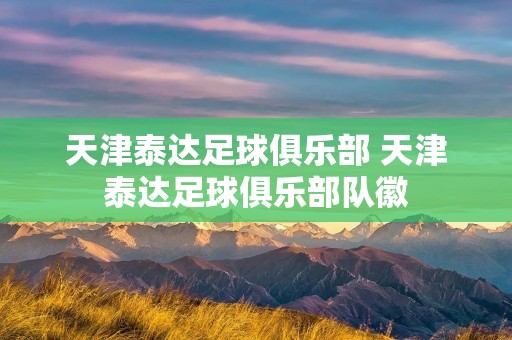 天津泰达足球俱乐部 天津泰达足球俱乐部队徽