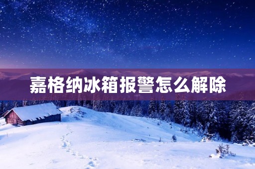 嘉格纳冰箱报警怎么解除