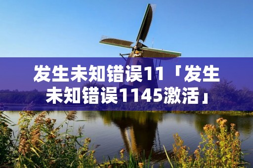 发生未知错误11「发生未知错误1145激活」