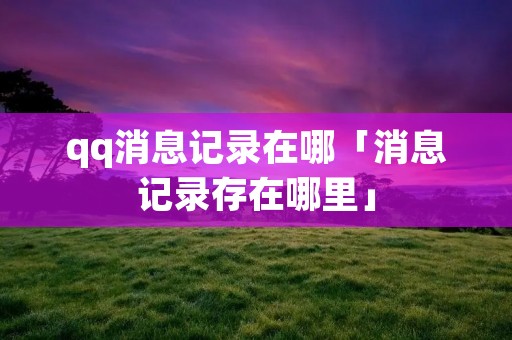 qq消息记录在哪「消息记录存在哪里」