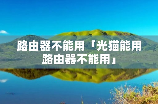 路由器不能用「光猫能用路由器不能用」 路由器不能用「光猫能用路由器不能用」