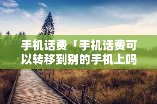 手机话费「手机话费可以转移到别的手机上吗」 手机话费「手机话费可以转移到别的手机上吗」