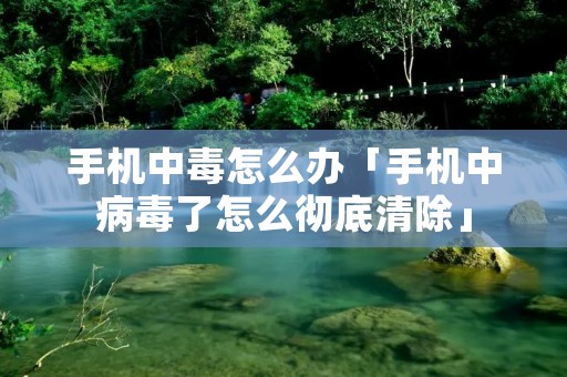 手机中毒怎么办「手机中病毒了怎么彻底清除」